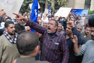 Hundreds of bakery owners protested on Tuesday in front of the Ministry of Supply and Domestic Trade, while Supply Minister Bassem Ouda held a meeting with the Head of the General Division for Bakeries Abdallah Ghorab to discuss the owners’ demands. ( File Photo) (Photo by: MOhamed Omar )