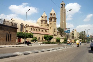 Calm around St. Mark's Cathedral after attacked 2 days ago (Photo by Ahmed Al-Malky)